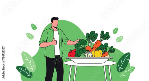Person Choosing Fresh Produce, Healthy Lifestyle With Organic Vegetables Ready To Eat