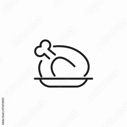 chicken meal icon sign vector