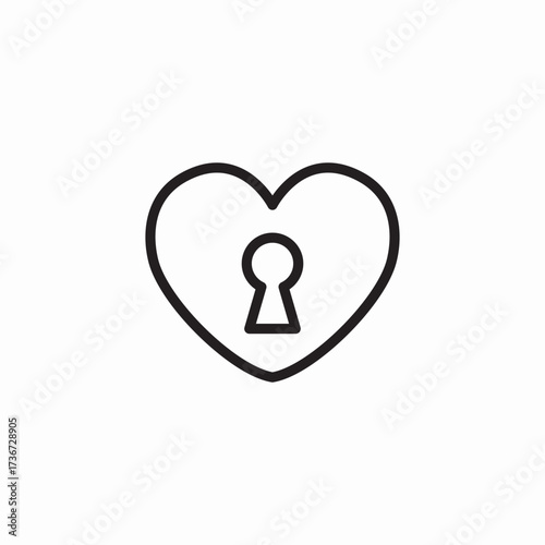 heart key lock icon sign vector