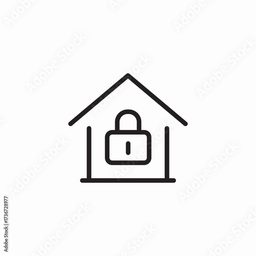 house lock protection icon sign vector