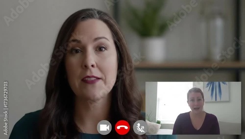 Woman on telehealth video call describing symptoms