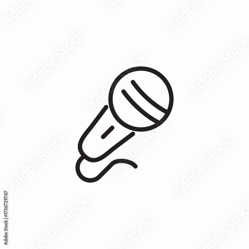 wired microphone icon sign vector