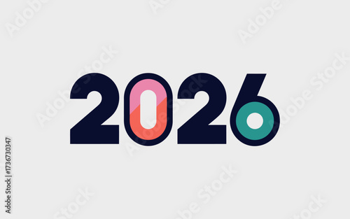 Vector art of creative 2026 year logo for banner or background