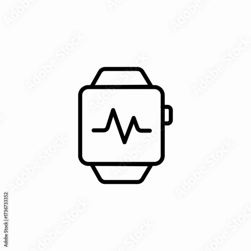 heart beat smart watch icon sign vector