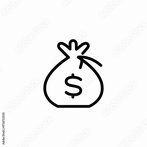 money kept sack icon sign vector