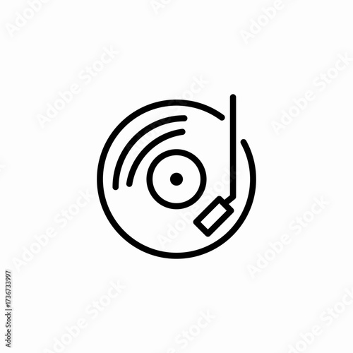 vinyl music icon sign vector