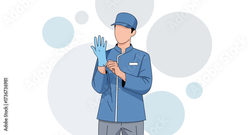 Professional Person Wearing Protective Gloves, Prepared for Work or Service