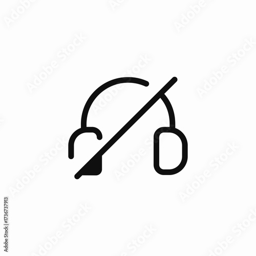 headset disconnected icon sign vector