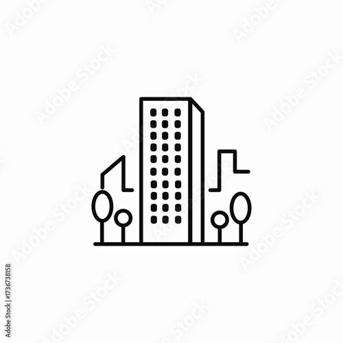 park building icon sign vector
