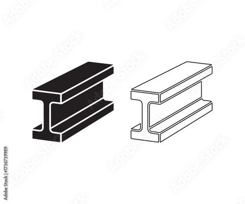 Vector beam steel girder construction icon