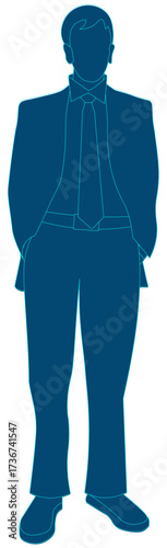 silueta de empresario en estilo corporativo, fondo transparente, png