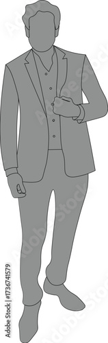 silueta de empresario en estilo corporativo, fondo transparente, png