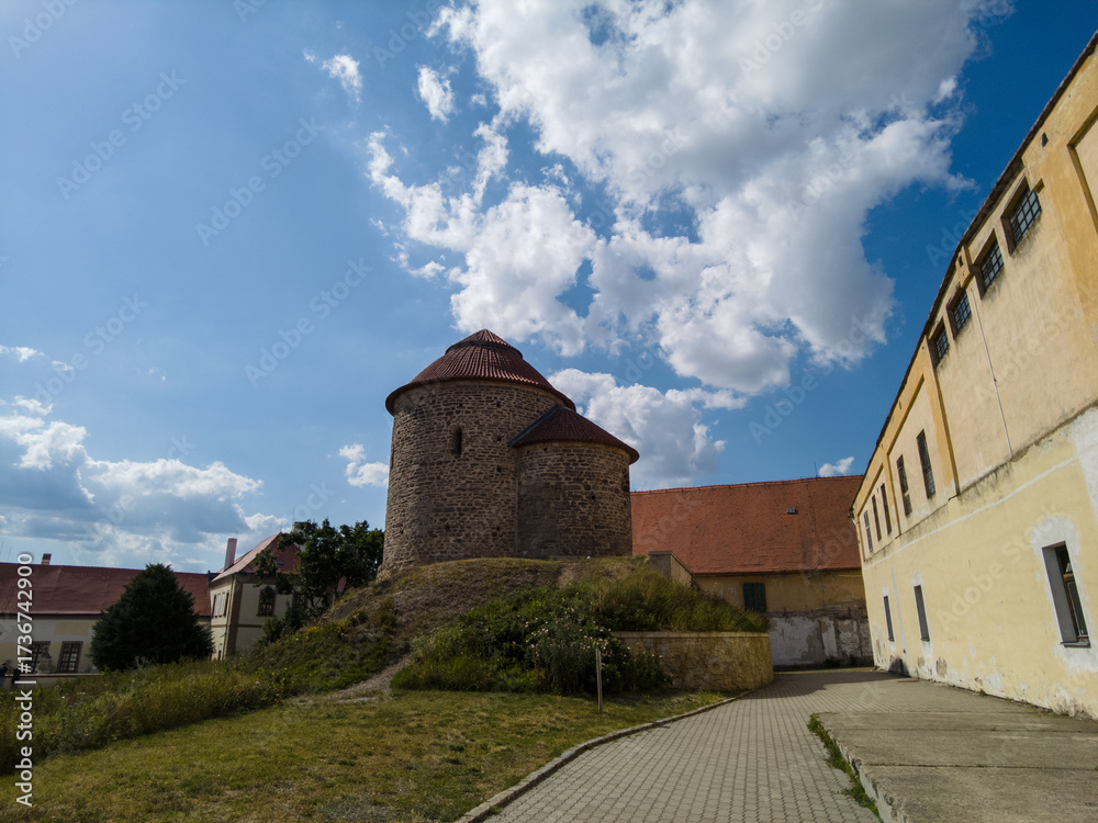 Fototapeta premium Znojmo, Czech Republic - August 10, 2025: Cityscape. Urban architecture. Street view