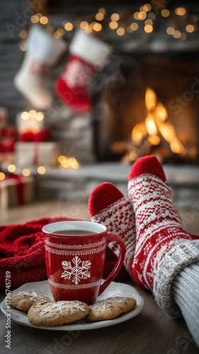 Wallpaper Mural Warm winter relaxation by a cozy fireplace Torontodigital.ca