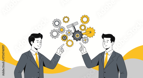 Strategic Collaboration: Business Professionals Visualize Innovative Process Management and