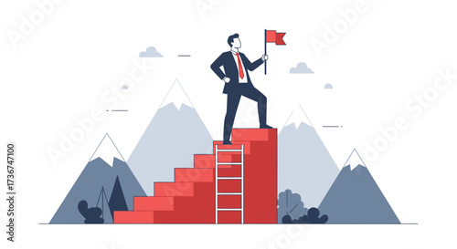 Success Achieved: A Businessman on Summit, Manifesting Ambition and Overcoming Challenges