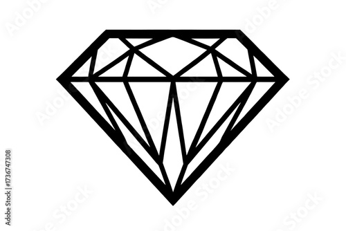 Geometric Diamond Vector Icon - Symbol for Quality, Rarity, and Luxury