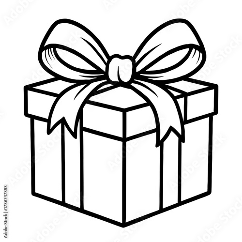 Gift Box Vector - Present with Large Ribbon and Bow Icon