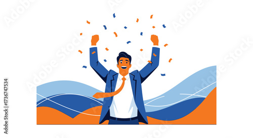 Success in Business: A Vibrant Illustration of Growth, Achievement, and Celebration