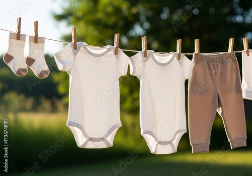 clothes hanging on a clothesline