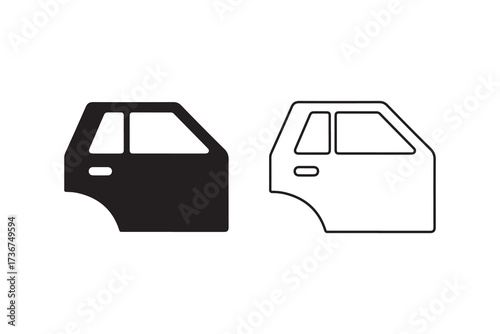 Vector car door design on white background