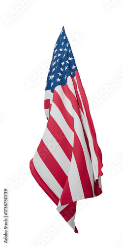 Vászonkép draped and folded united states of america flag, transparent background