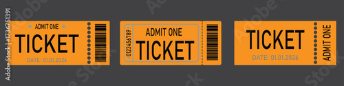 Vector Ticket with one stub rip line. Vector Ticket with one stub rip line.