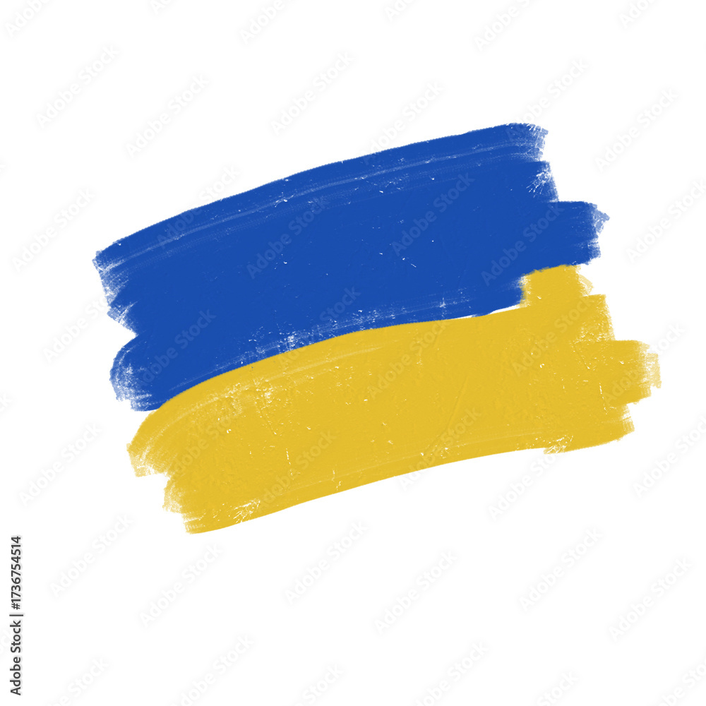 Obraz premium blue paint brush, National state blue-yellow flag of Ukraine, patriotic symbolism, symbol, symbol of invincibility, Ukraine