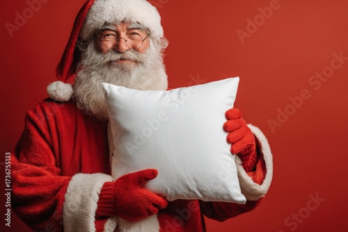 Santa Claus With a Pillow in Cozy Setting