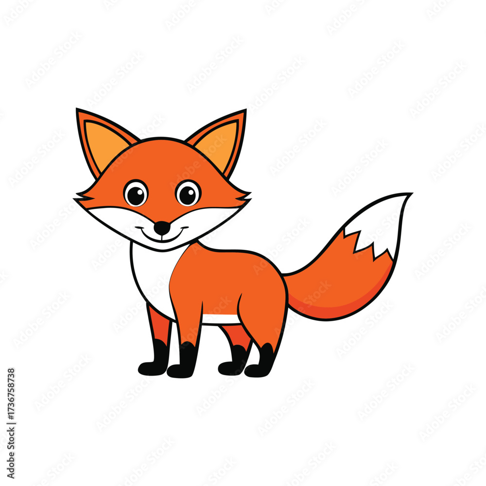 Obraz premium Fox Cartoon Illustration