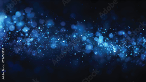 A blurred background of shimmering blue bokeh lights, creating a dreamy and magical atmosphere