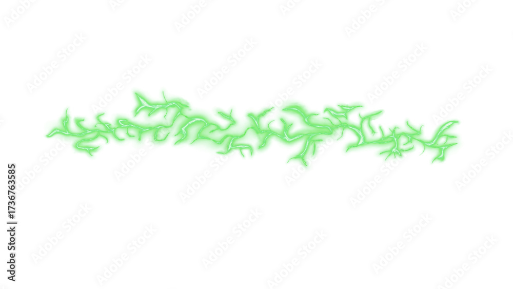 Fototapeta premium Green Vine Illustration on transparent Background, Abstract Plant Design, Nature Graphic Element, Organic Border, Decorative Swirl, Digital Art, Minimalist Style
