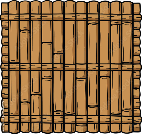 Bamboo mat vector design natural wood texture pattern for tropical home decor and crafts use