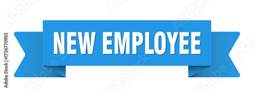 new employee ribbon isolated on transparent background. new employee ribbon