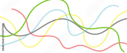 Abstract colored curved lines on a white background. Vector illustration for holiday flyers, banner. Eps file 88.