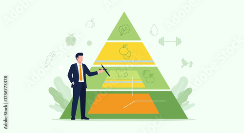 Nutritionist Explains Dietary Pyramid With Healthy Food Choices and Concepts
