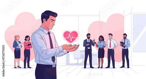Office Team Celebrating Healthcare With The Power Of Compassion and Collaboration