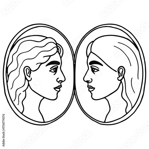 Two souls mirror in gaze
