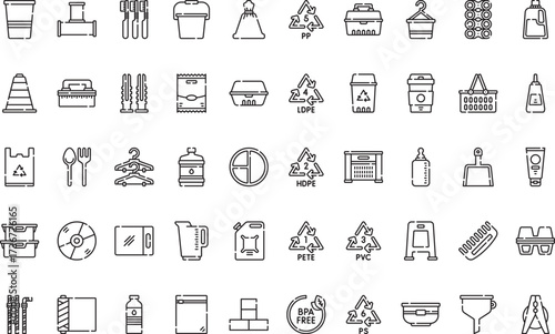 Household and kitchen items Icons Modern Illustration Symbol Design Template for Web and Mobile UI. Editable Stroke Pictogram for Business Projects and Apps.
