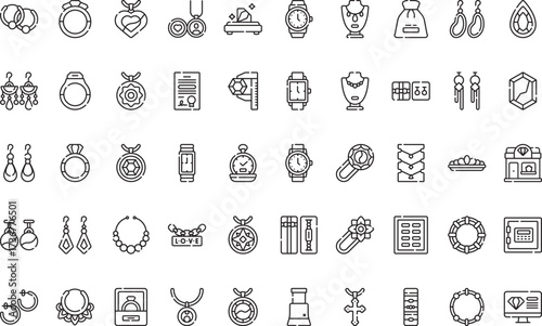 Jewelry and accessories Icons Modern Illustration Symbol Design Template for Web and Mobile UI. Editable Stroke Pictogram for Business Projects and Apps.