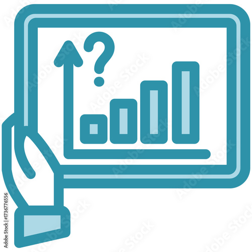Prediction Icon, Mini Illustration Relate To Capital Market, Market Research. Use For Modern Concept, Ui, Ux Web And App Development.
