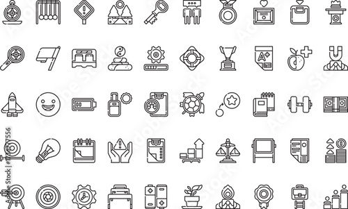 Personal development and productivity Icons Modern Illustration Symbol Design Template for Web and Mobile UI. Editable Stroke Pictogram for Business Projects and Apps.