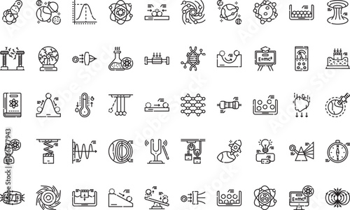 Scientific concepts and theories Icons Modern Illustration Symbol Design Template for Web and Mobile UI. Editable Stroke Pictogram for Business Projects and Apps.