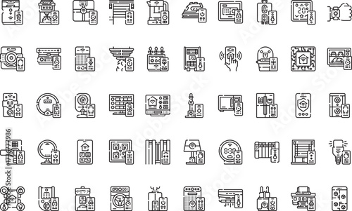 Smart home devices Icons Modern Illustration Symbol Design Template for Web and Mobile UI. Editable Stroke Pictogram for Business Projects and Apps.