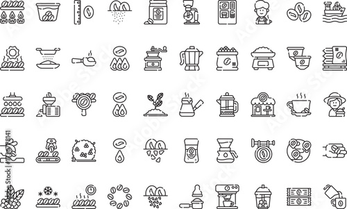Specialty coffee Icons Modern Illustration Symbol Design Template for Web and Mobile UI. Editable Stroke Pictogram for Business Projects and Apps.