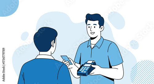 Payment Transaction Visualized, Contactless Purchase Illustrated and Modern Financial Exchange