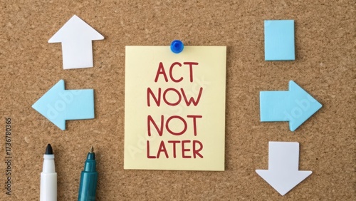 Yellow note pinned to a corkboard with an inspirational message