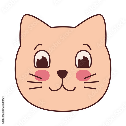 Vector cute cat portrait cartoon vector illustration of a domestic cat design for baby clothes