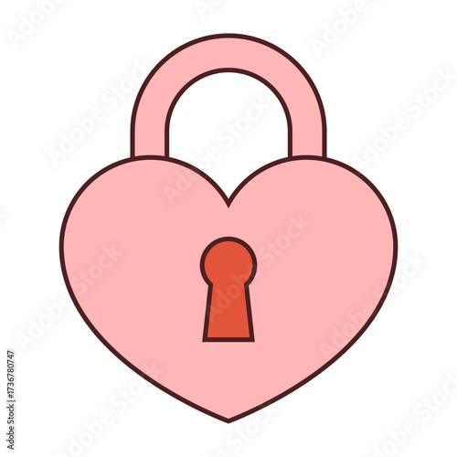 Heart lock sign icon. Heart Shaped Lock