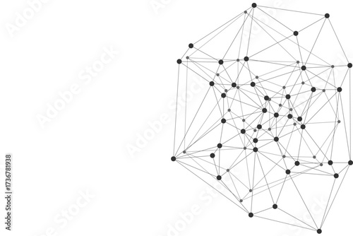 Polygonal web structure, symbol of AI, tech and neural connections